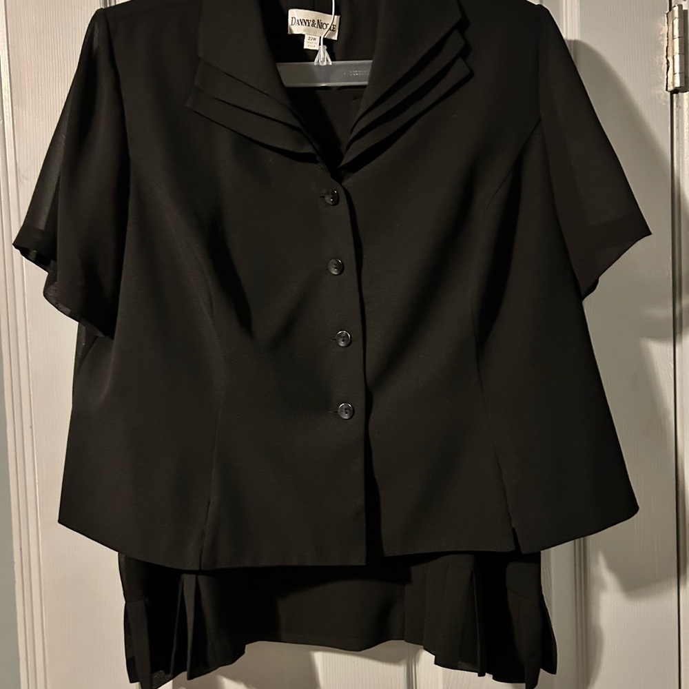 David and Nicole Plus Size Dark Navy Suit Set